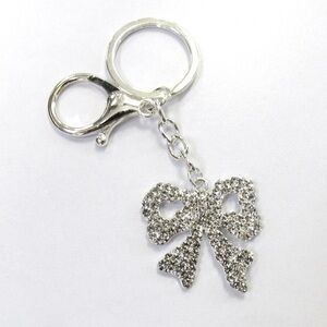 Silver Crystal Bow Keychain or bag charm brand new in package